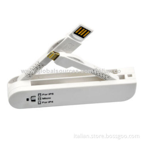 3-in-1 USB data and charging cable for iPhone and Samsung